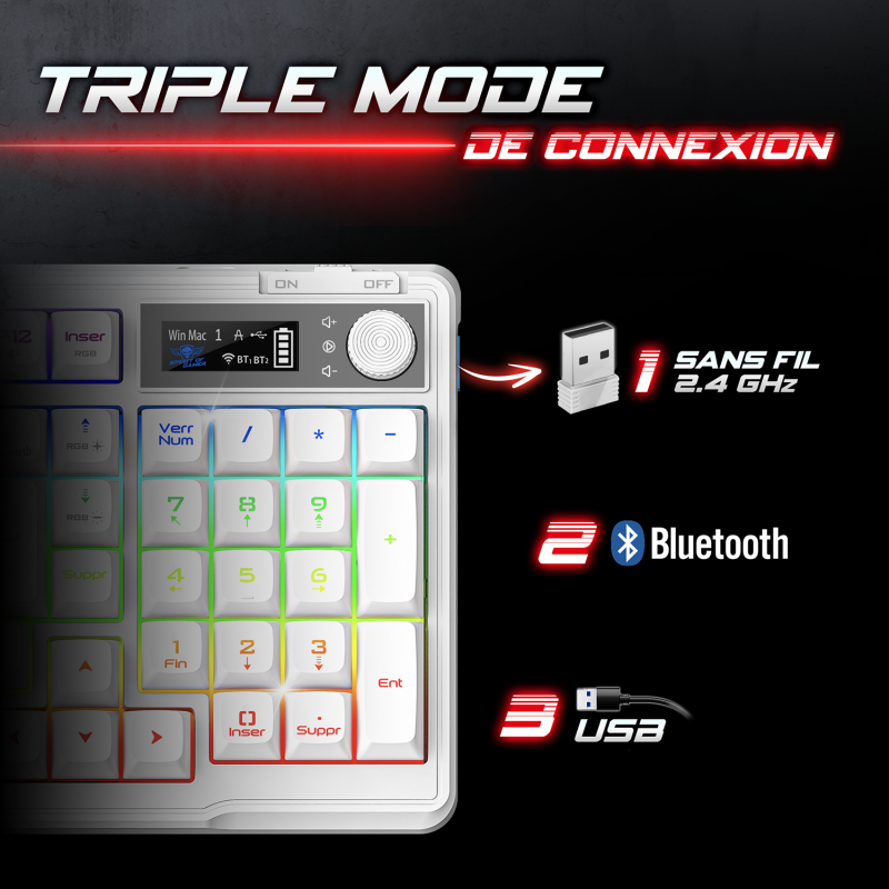 Clavier gamer Elite K60 Artic sans fil Comme neuf - Spirit of Gamer reconditionné disponible sur AfB