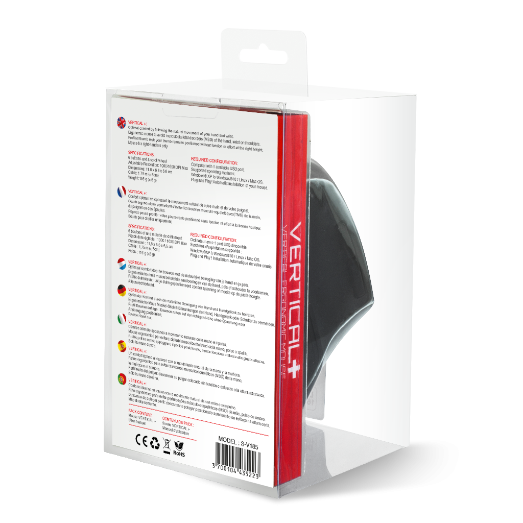 Souris filaire Ergonomique Vertical Plus Black Comme neuf - N/A reconditionné disponible sur AfB