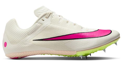 Chaussures d'Athlétisme Unisexe Nike Zoom Rival Sprint Blanc Rose Jaune - Bon état sur Alltricks