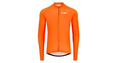 Maillot de cyclisme femme essentiel a manches longues orange