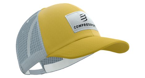Casquette compressport trucker 6p cap gris jaune