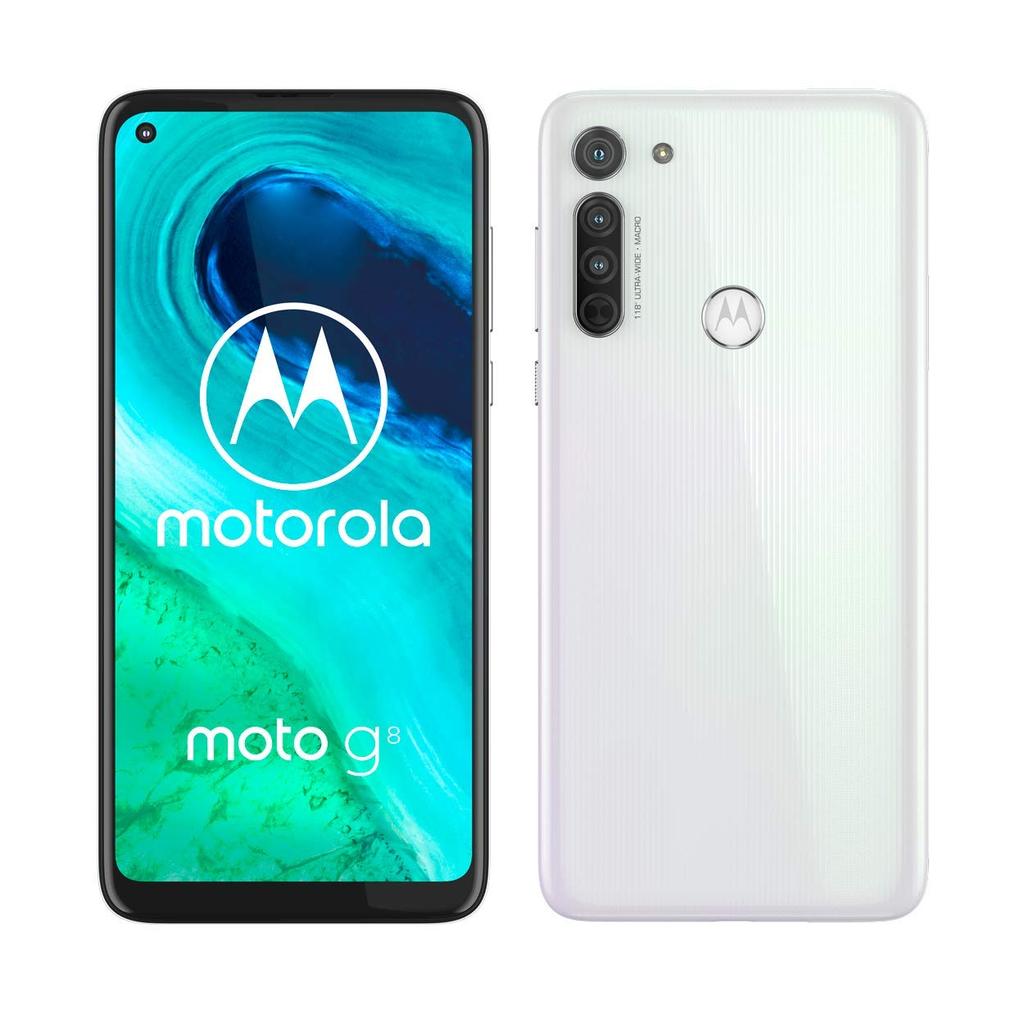 Motorola Moto G8 64 Go - Blanc - Débloqué Reconditionné - Motorola reconditionné disponible sur Backmarket