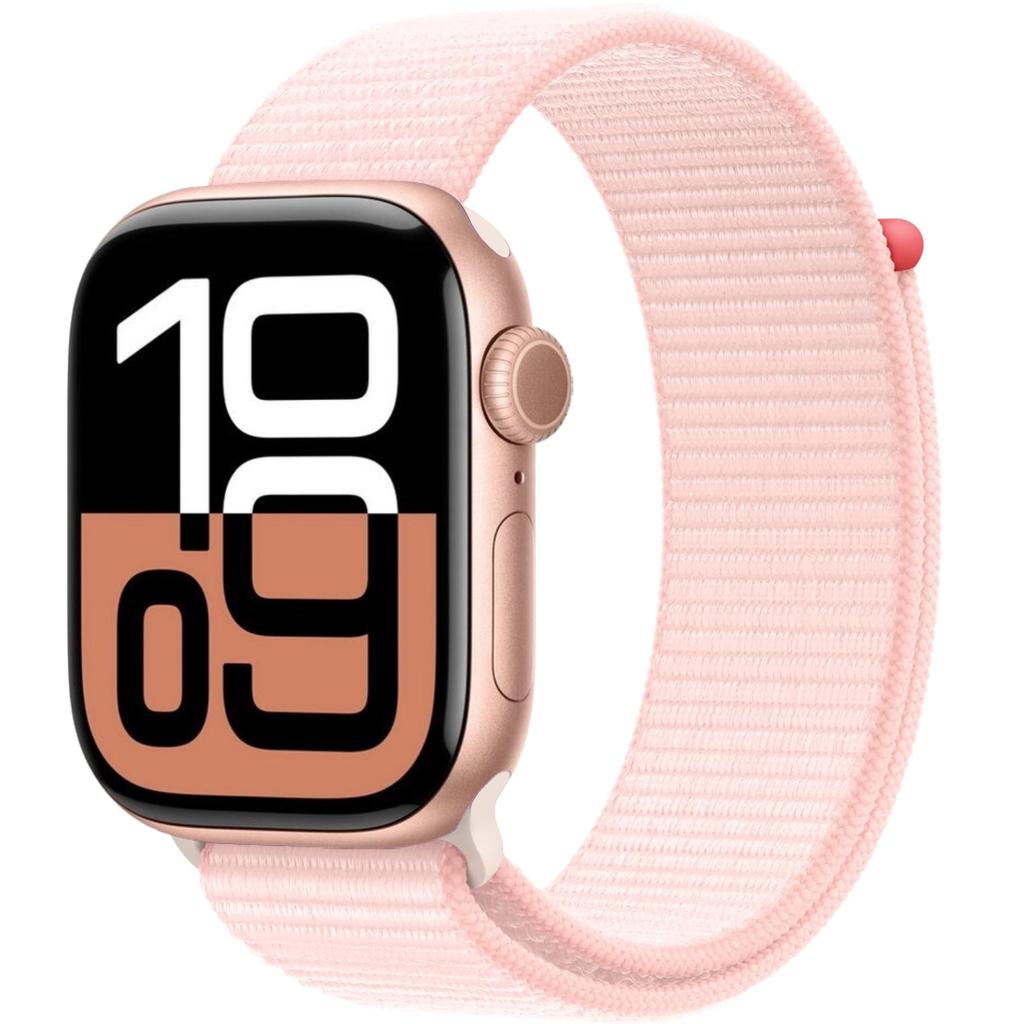 Apple Watch Series 10 (2024) GPS + Cellular 46 mm - Aluminium Or rose - Boucle sport Rose Reconditionné - Apple reconditionné disponible sur Backmarket