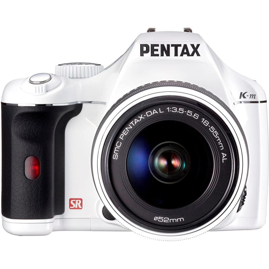 Reflex K-M - Blanc + Panasonic Pentax SMC Pentax-DA L 18-55mm F3.5-5.6 AL + Pentax SMC Pentax DA 50-200mm f/4-5.6 ED WR f/3.5-5.6 + f/4-5.6 Reconditionné - Pentax reconditionné disponible sur Backmarket