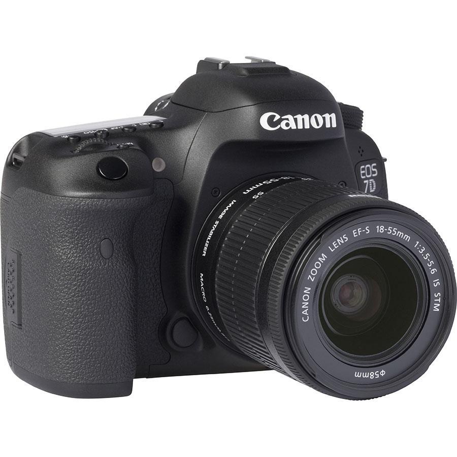 Reflex EOS 7D - Noir + Canon 18-55mm f/3.5-5.6 IS STM f/3.5-5.6 Reconditionné - Canon reconditionné disponible sur Backmarket