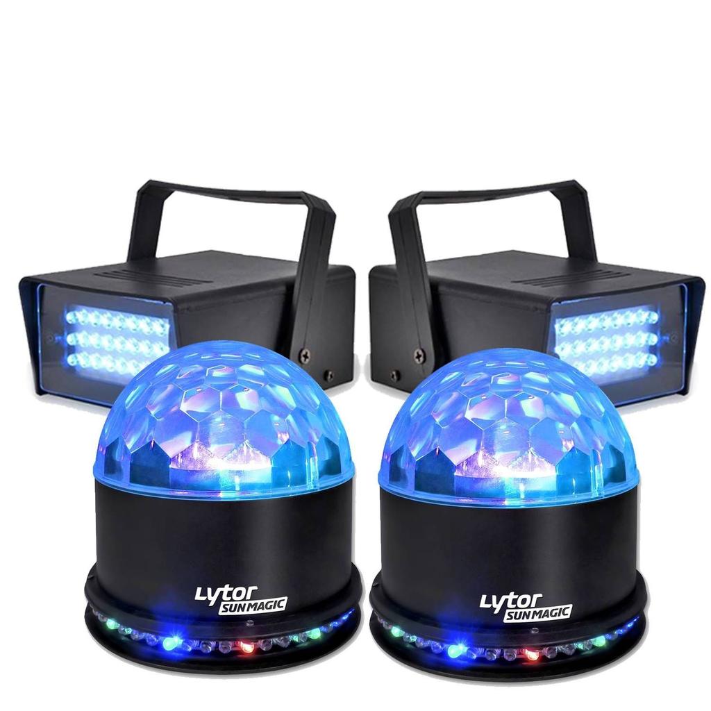 Éclairage Lytor Pack EFFET FIESTA 2 SUNMAGIC + 2 LED STROBE BLANC Reconditionné - N/A reconditionné disponible sur Backmarket