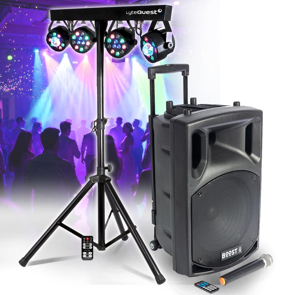 Enceintes sono Lytequest Enceinte Active BOOST150VHF-BT Portable Autonome - 800W -15/38CM USB BLUETOOTH, 1 MICRO VHF, Portique Lumières pour Sono DJ F Reconditionné - N/A reconditionné disponible sur Backmarket