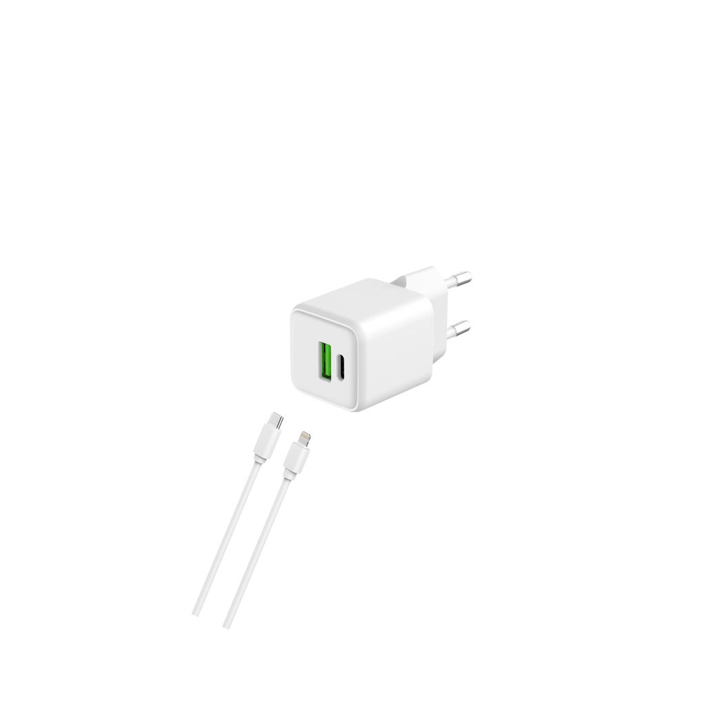 Câble et Prise Murale (USB-C + Lightning) 20W - WTK Reconditionné - N/A reconditionné disponible sur Backmarket