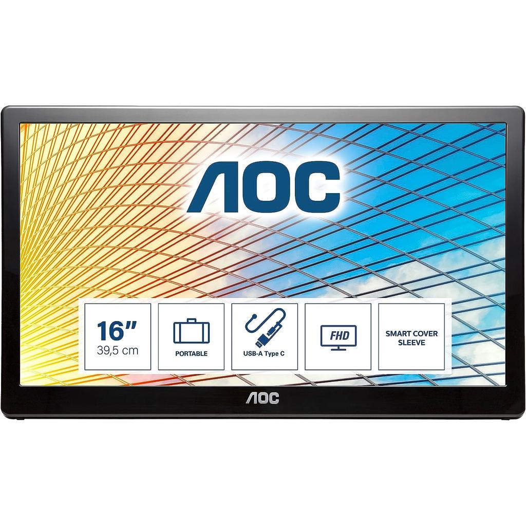 Écran 15"" LED FHD Aoc E1659FWU Reconditionné - AOC reconditionné disponible sur Backmarket