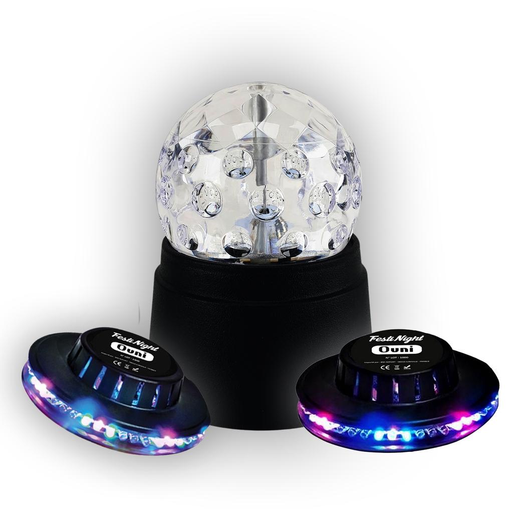 Éclairage Cheetah Pack soirée Boule Disco à Led avec rotateur intégré + 2 Jeux de lumières OVNI SONO DJ LIGHT FAMILLE Reconditionné - N/A reconditionné disponible sur Backmarket