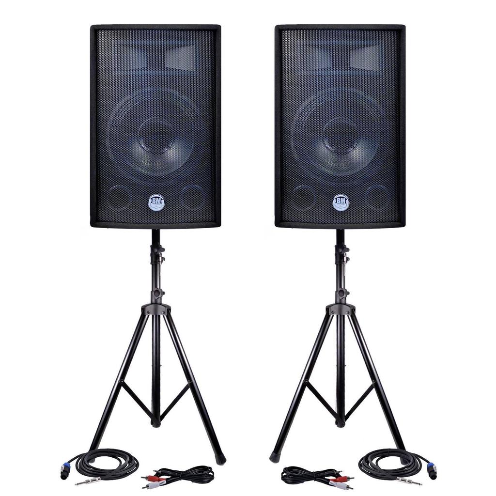 Enceintes sono Bm Sonic PACK Sono BMS-1812 2400W SUB Actif 46cm - 2 enceintes 30cm + Câbles Reconditionné - N/A reconditionné disponible sur Backmarket