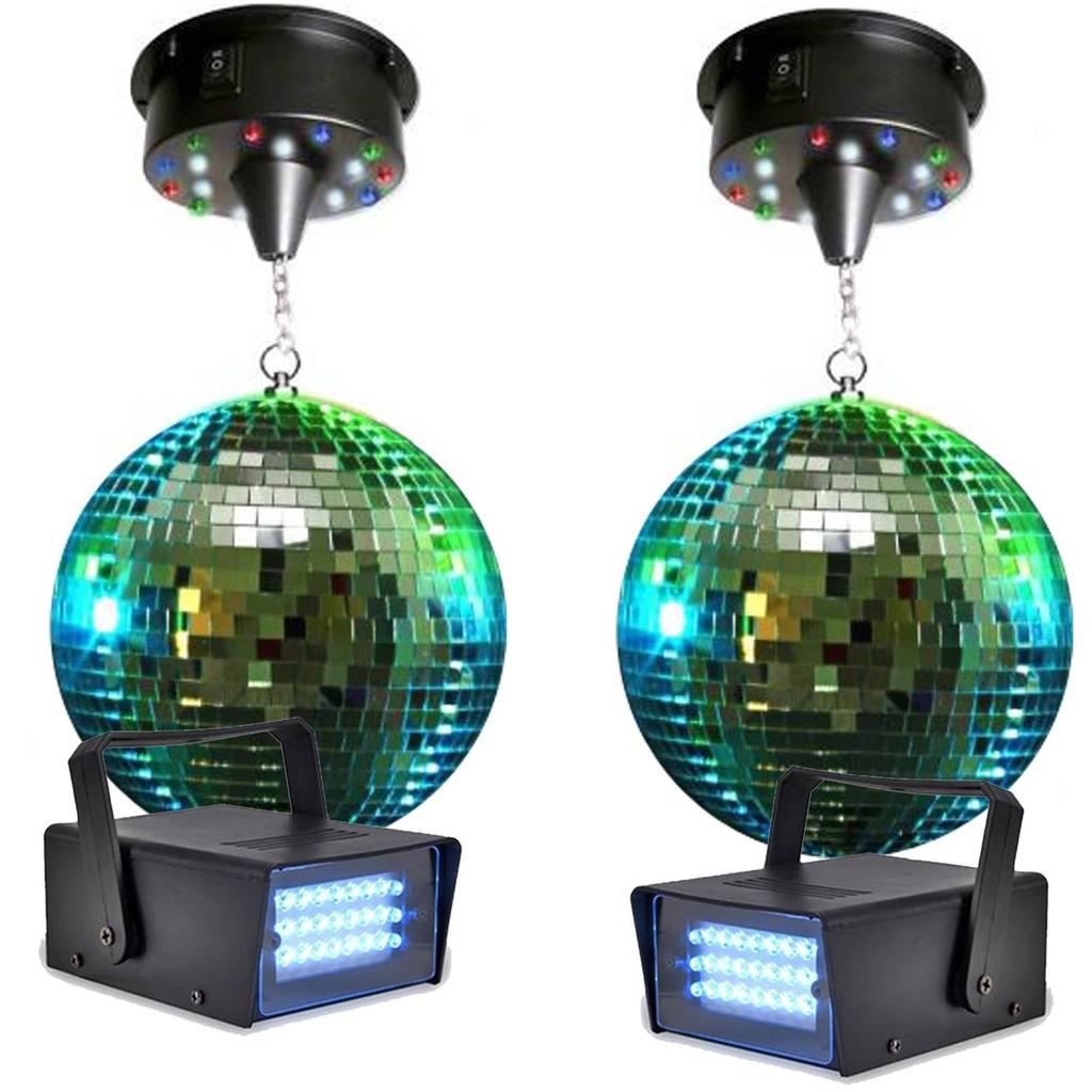 Accessoires audio 2 Boules à facettes 20cm + moteurs 18 LED + 2 Mini strobe Lytor Reconditionné - N/A reconditionné disponible sur Backmarket