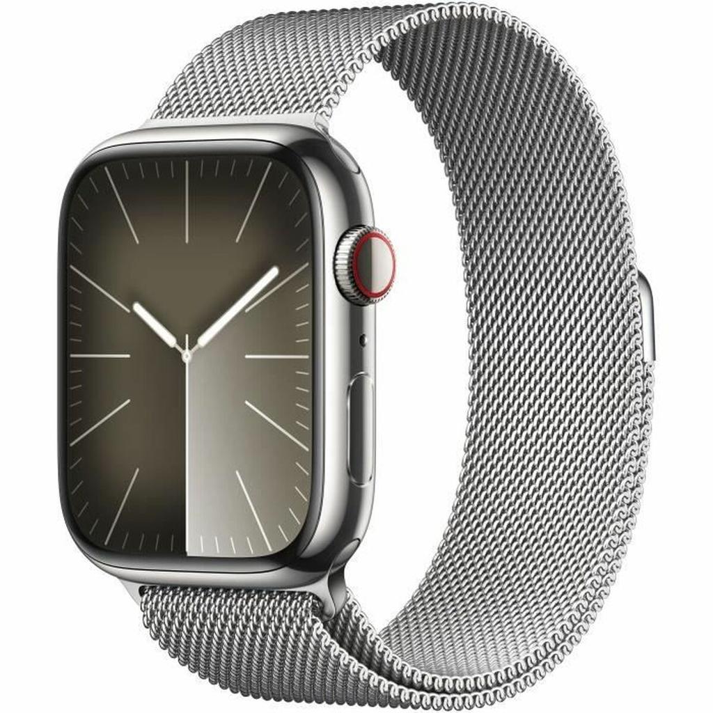 Apple Watch Series 9 (2023) GPS + Cellular 45 mm - Acier inoxydable Argent - Bracelet milanais Gris Reconditionné - Apple reconditionné disponible sur Backmarket