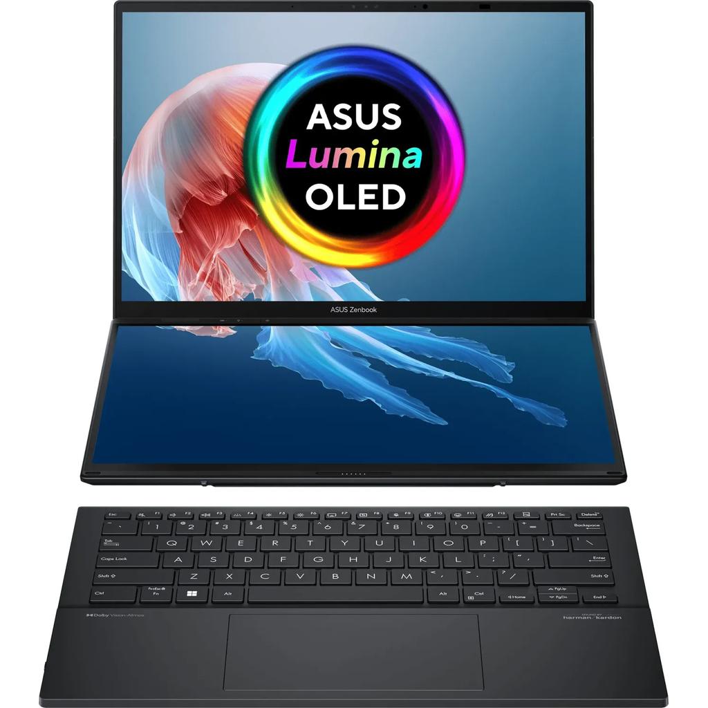 Asus ZenBook Duo OLED UX8406CA-OLED7 14"" Core Ultra 7 2 GHz - SSD 1 TB - 32 Go - Intel Arc Graphics QWERTY - Arabe Reconditionné - Asus reconditionné disponible sur Backmarket