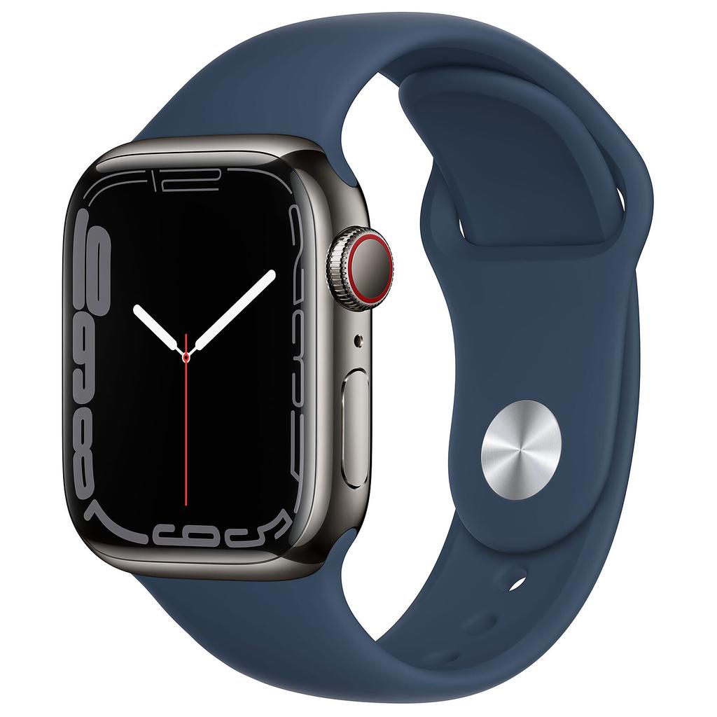 Acheter Apple Watch Series 7 (2021) GPS + Cellular 45 mm - Acier inoxydable Graphite - Bracelet sport Bleu Reconditionné - 241,92 € Apple Watch Series 7 (2021) GPS + Cellular 45 mm - Acier inoxydable Graphite - Bracelet sport Bleu Reconditionné - Apple reconditionné disponible sur Backmarket