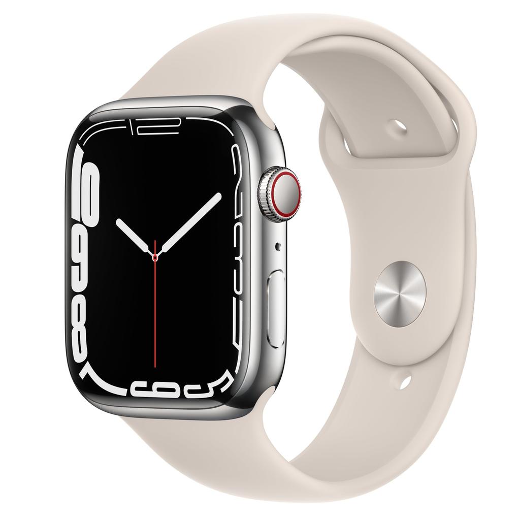 Acheter Apple Watch Series 7 (2021) GPS + Cellular 45 mm - Acier inoxydable Argent - Bracelet sport Lumière stellaire Reconditionné - 271,00 € Apple Watch Series 7 (2021) GPS + Cellular 45 mm - Acier inoxydable Argent - Bracelet sport Lumière stellaire Reconditionné - Apple reconditionné disponible sur Backmarket