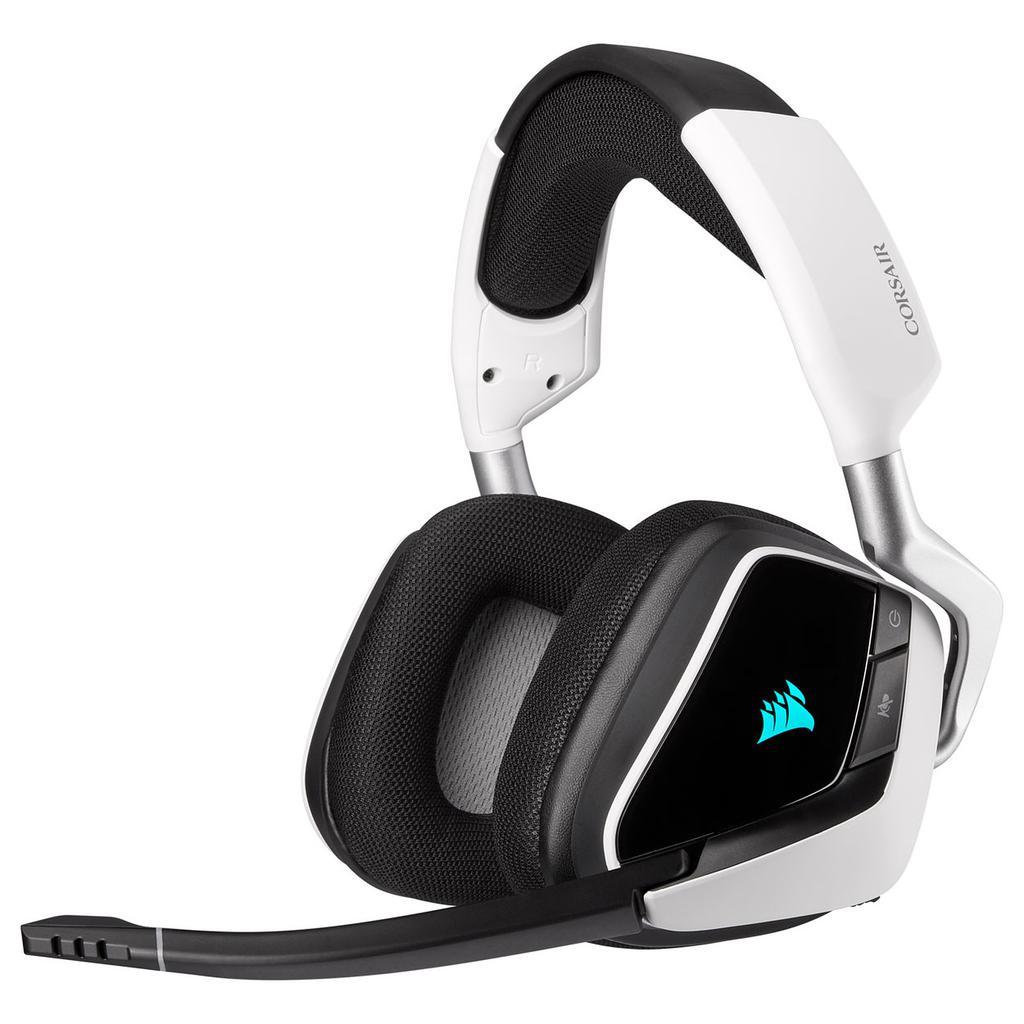 Casque réducteur de bruit gaming sans fil avec micro Corsair Void RGB Elite Wireless - Blanc Reconditionné - Corsair reconditionné disponible sur Backmarket
