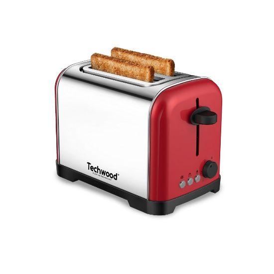 Grille pain Techwood TGPI-2015 Grille Pain Inox Coloris Rouge fentes - Rouge Reconditionné - Techwood reconditionné disponible sur Backmarket