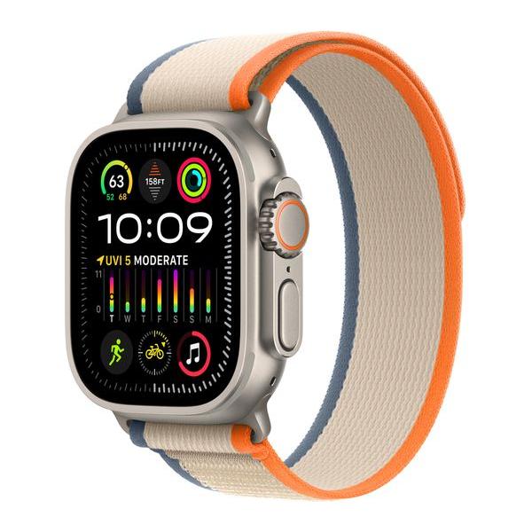 Apple Watch Ultra 2 (2023) GPS + Cellular 49 mm - Titane Titane naturel - Boucle Trail Orange Reconditionné - Apple reconditionné disponible sur Backmarket