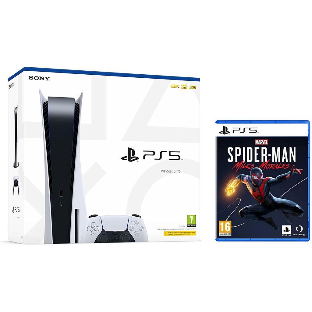 PlayStation 5 825Go - Blanc + Spider-Man Miles Morales Reconditionné - Sony reconditionné disponible sur Backmarket