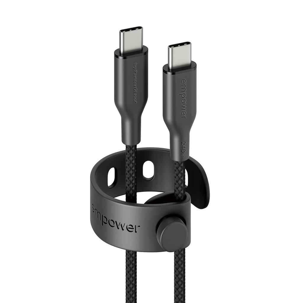 Câble Empower By Panzerglass Racing 240W USB-C to USB-C 1.2m Reconditionné - Empower by PanzerGlass reconditionné disponible sur Backmarket
