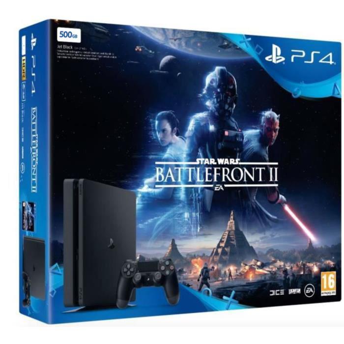 PlayStation 4 Slim 500Go - Noir + Star Wars Battlefront II Reconditionné - Sony reconditionné disponible sur Backmarket