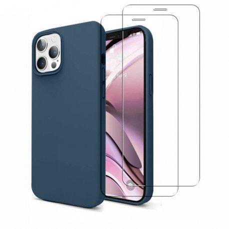 Coque iPhone 12/iPhone 12 Pro et 2 écrans de protection - Silicone - Bleu marine Reconditionné -  reconditionné disponible sur Backmarket