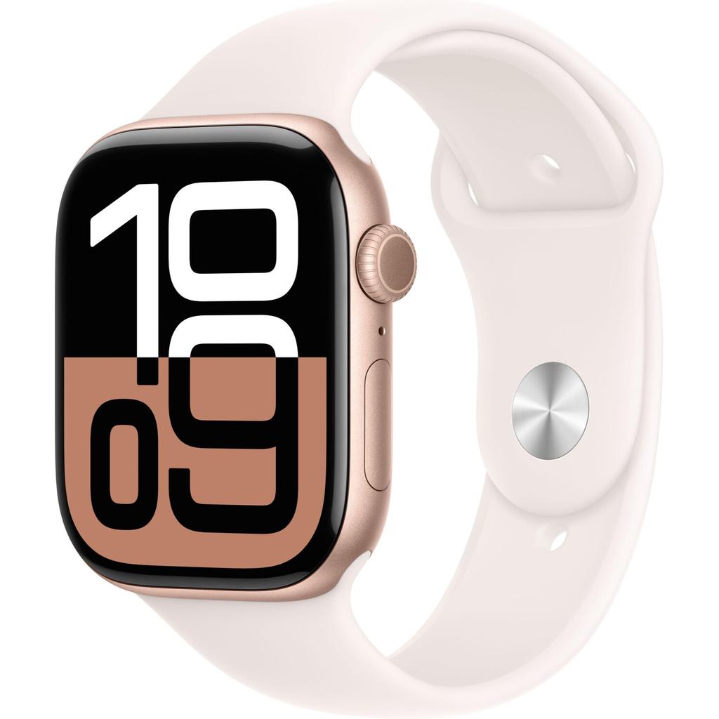 Apple Watch Series 10 (2024) GPS 46 mm - Aluminium Or rose - Bracelet sport Reconditionné - Apple reconditionné disponible sur Backmarket