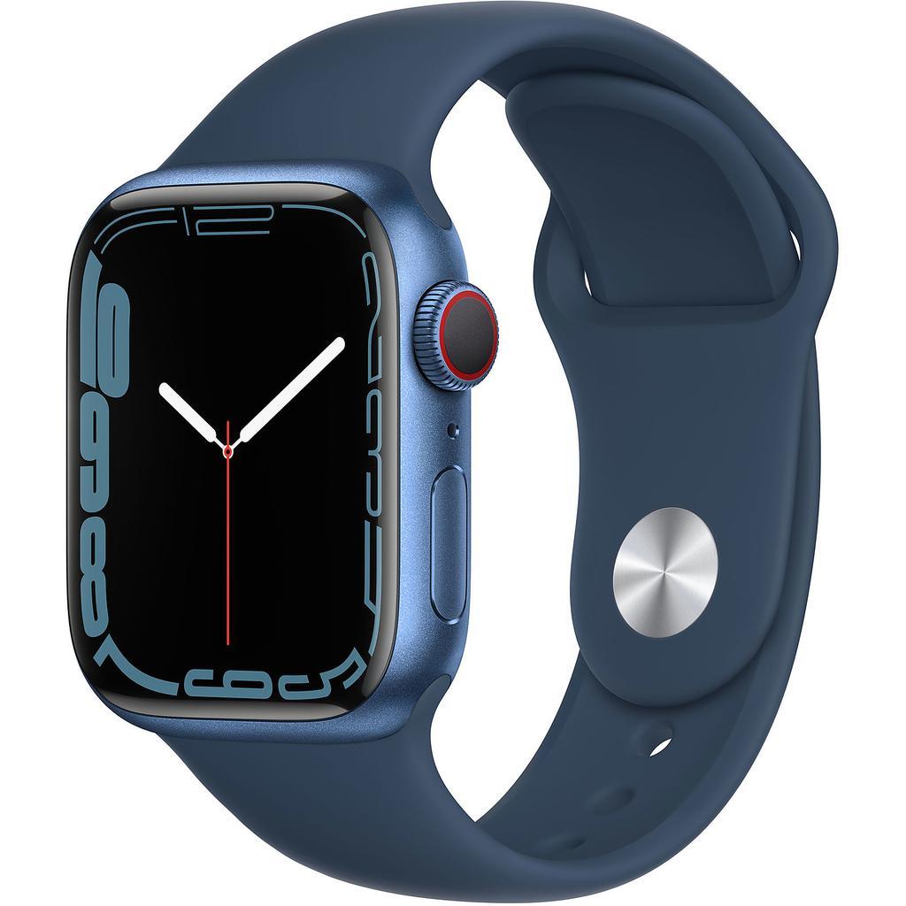 Apple Watch Series 7 (2021) GPS + Cellular 45 mm - Aluminium Bleu - Bracelet sport Bleu Reconditionné - Apple reconditionné disponible sur Backmarket