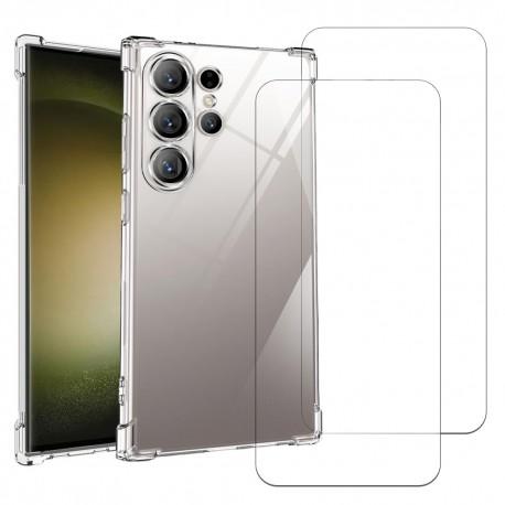 Coque Galaxy S24 Ultra et 2 écrans de protection - TPU - Transparent Reconditionné - N/A reconditionné disponible sur Backmarket