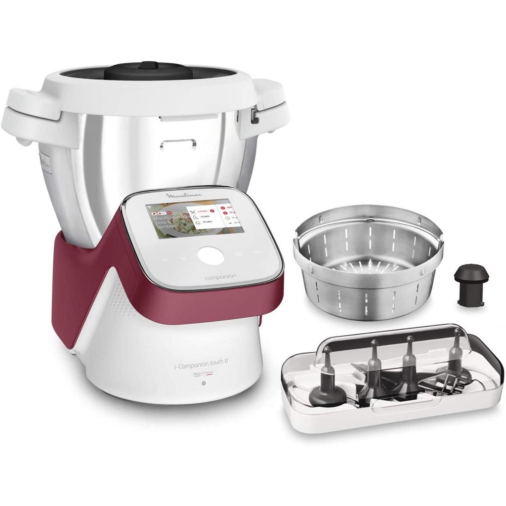 Robot cuiseur Moulinex I-Companion Touch XL HF938E00 4,0000L -Blanc/Rouge Reconditionné - Moulinex reconditionné disponible sur Backmarket
