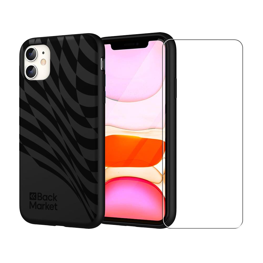 Coque Back Market iPhone 11 et écran de protection - Plastique recyclé - Noir Reconditionné - Back Market reconditionné disponible sur Backmarket
