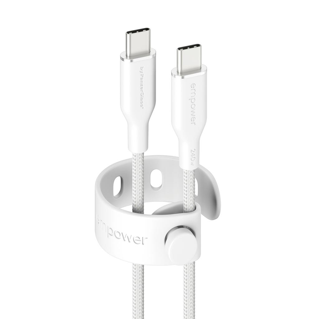 Câble Empower By Panzerglass Racing 240W USB-C to USB-C 2m Reconditionné - Empower by PanzerGlass reconditionné disponible sur Backmarket