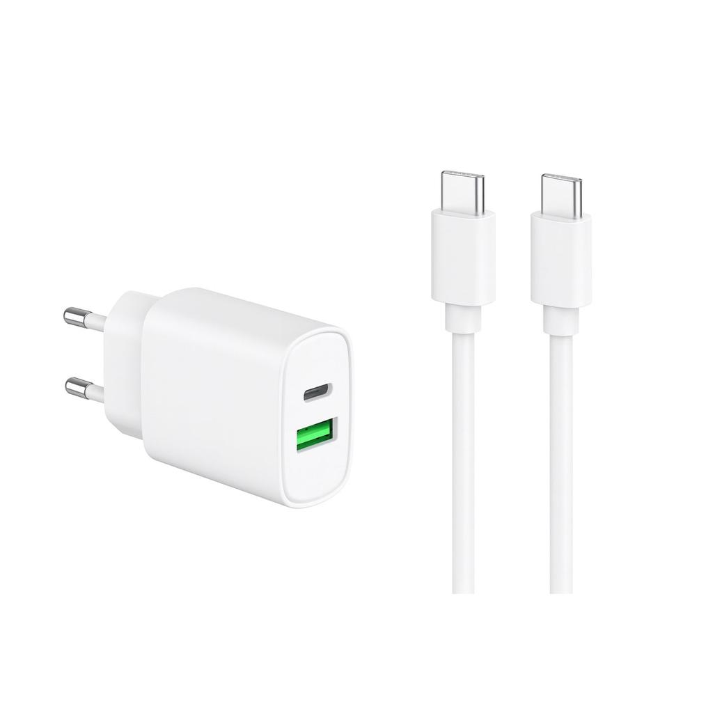 Câble et Prise Murale (USB-C + USB-C) 20W - WTK Reconditionné - N/A reconditionné disponible sur Backmarket