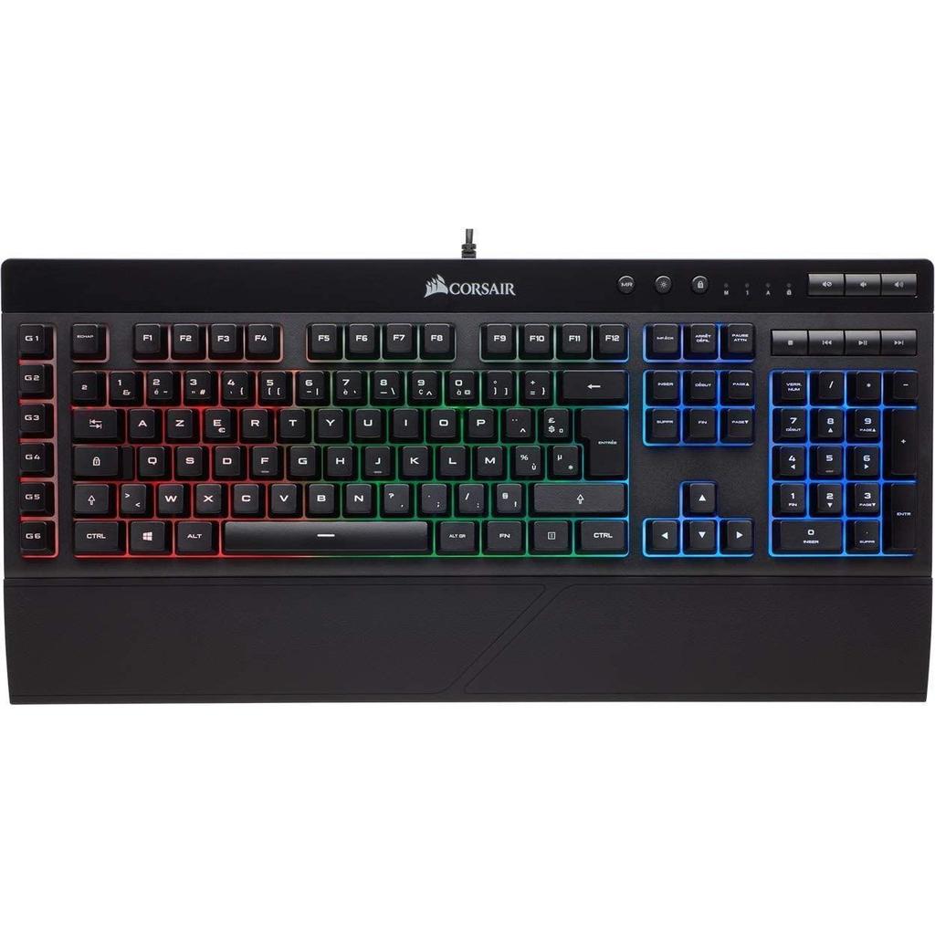 Clavier Corsair AZERTY Français rétroéclairé K55 RGB Reconditionné - Corsair reconditionné disponible sur Backmarket