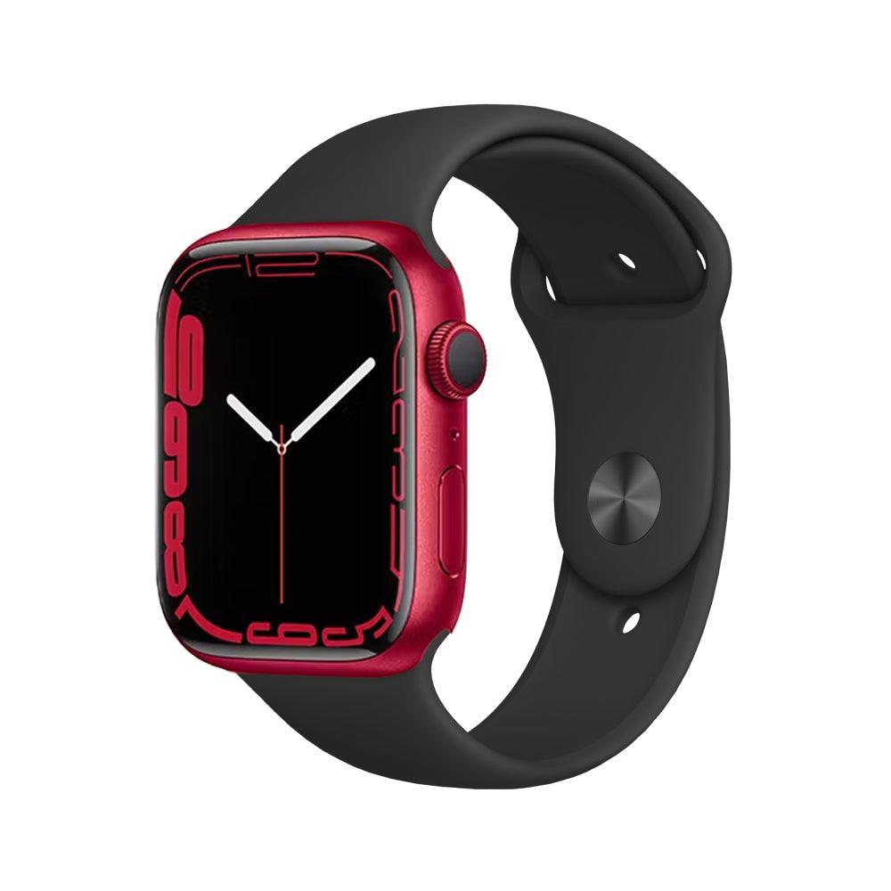 Apple Watch Series 7 (2021) GPS 45 mm - Aluminium Rouge - Bracelet sport Noir Reconditionné - Apple reconditionné disponible sur Backmarket
