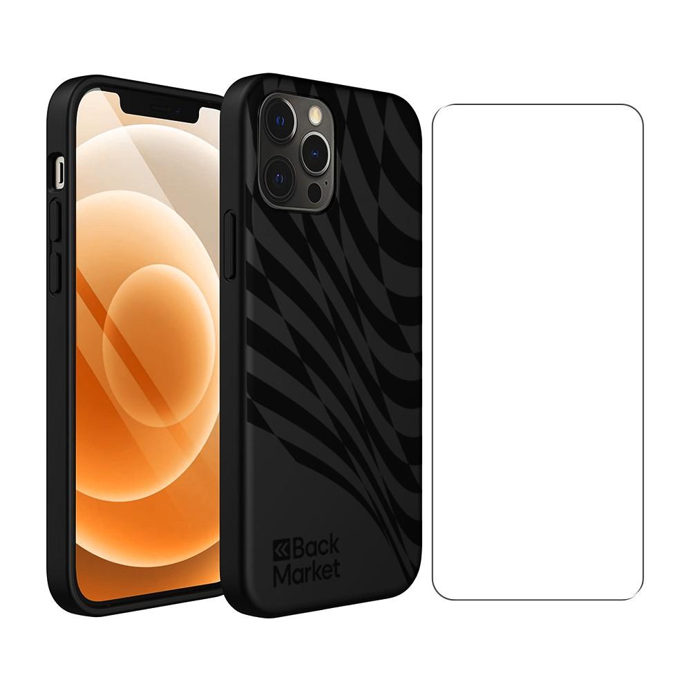 Coque Back Market iPhone 12 Pro Max et écran de protection - Plastique recyclé - Noir Reconditionné - Back Market reconditionné disponible sur Backmarket