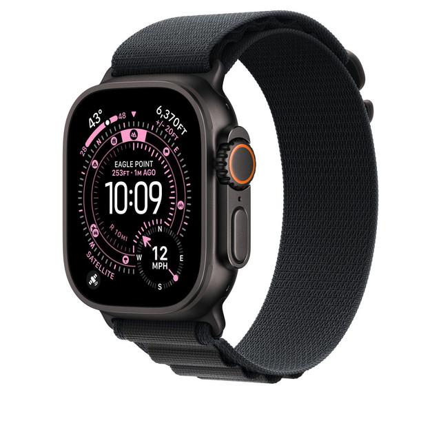 Apple Watch Ultra 2 (2024) GPS + Cellular 49 mm - Titane Noir - Boucle Alpine Noir Reconditionné - Apple reconditionné disponible sur Backmarket