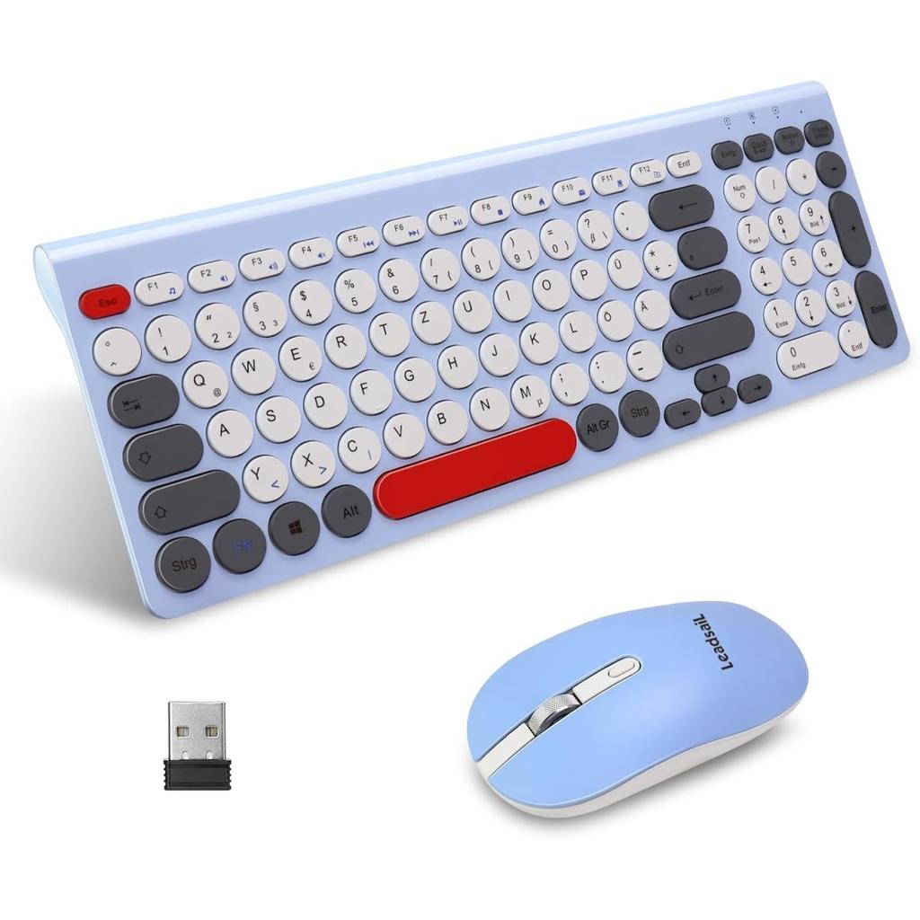 Clavier Leadsail QWERTZ Allemand Sans-fil ILOS KF-29+TM-013 Kit Mouese + Keyboard, Round Buttons Reconditionné - N/A reconditionné disponible sur Backmarket