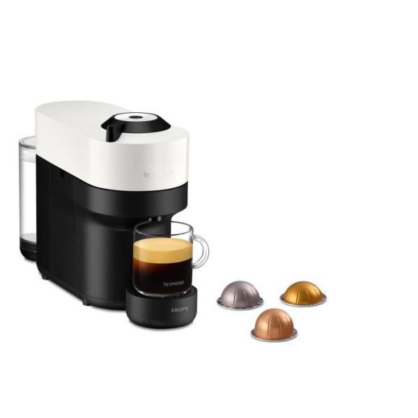Cafetière expresso combiné Machine a Cafe KRUPS NESPRESSO YY4889FD Vertuo Pop Blanche capsules, Cafetiere compacte, 4 tailles de tasses, Expresso, Blu