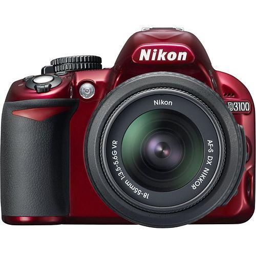 Reflex D3100 - Rouge + Nikon AF-S DX Nikkor 18-55mm f/3.5-5.6G VR f/3.5-5.6 Reconditionné - Nikon reconditionné disponible sur Backmarket