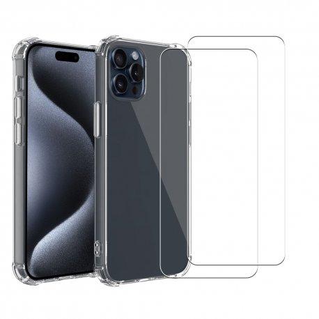 Coque iPhone 15 Pro Max et 2 écrans de protection - TPU - Transparent Reconditionné - N/A reconditionné disponible sur Backmarket
