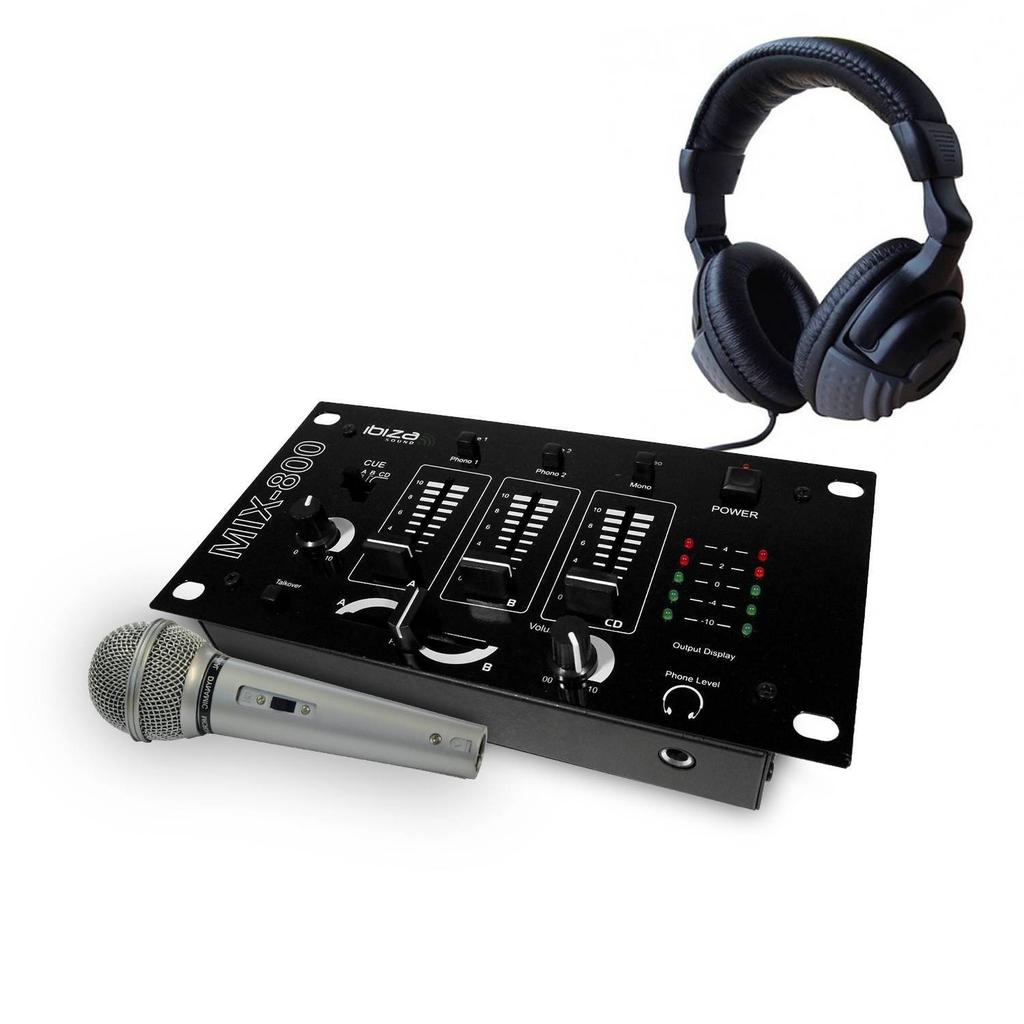 Accessoires audio Table de mixage Table de mixage - Ibiza sound MIX800 - 3 voies 5 entrées - casque DJ - micro silver - Reconditionné Ibiza Sound sur Backmarket
