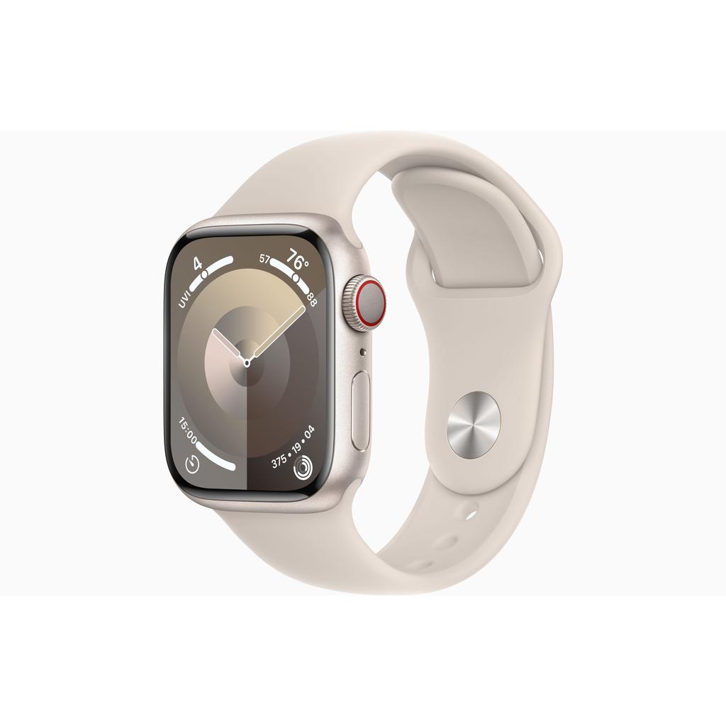 Apple Watch Series 9 (2023) GPS + Cellular 41 mm - Aluminium Lumière stellaire - Bracelet sport Lumière stellaire Reconditionné - Apple reconditionné disponible sur Backmarket