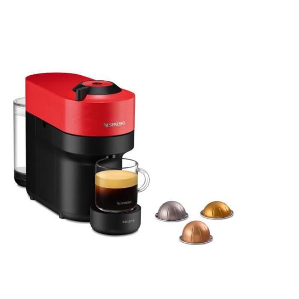 Cafetière expresso combiné Machine a Cafe KRUPS NESPRESSO YY4888FD Vertuo Pop Rouge capsules, Cafetiere compacte, 4 tailles de tasses, Expresso, Bluet