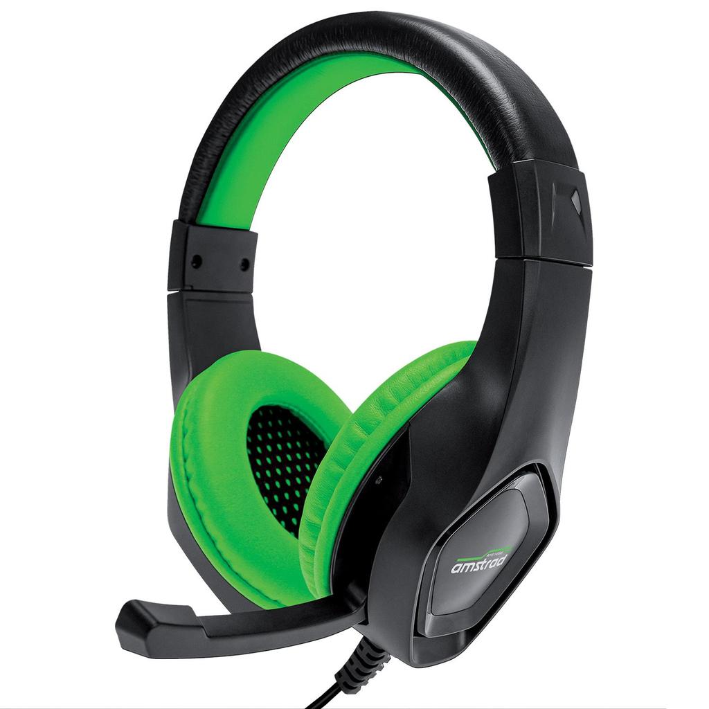 Casque gaming filaire avec micro Amstrad AMS H888 - Noir/Vert Reconditionné - Amstrad reconditionné disponible sur Backmarket