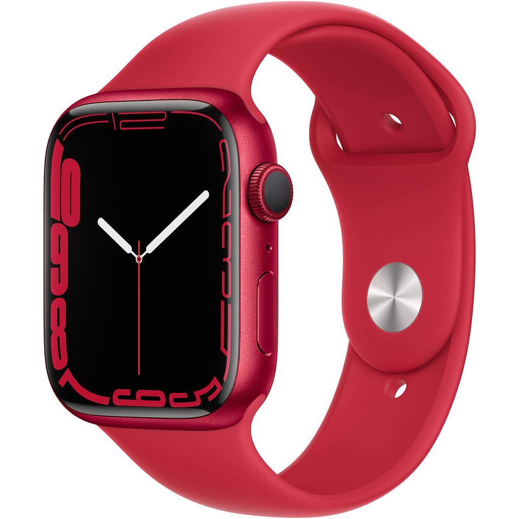 Apple Watch Series 7 (2021) GPS 45 mm - Aluminium Rouge - Bracelet sport Rouge Reconditionné - Apple reconditionné disponible sur Backmarket