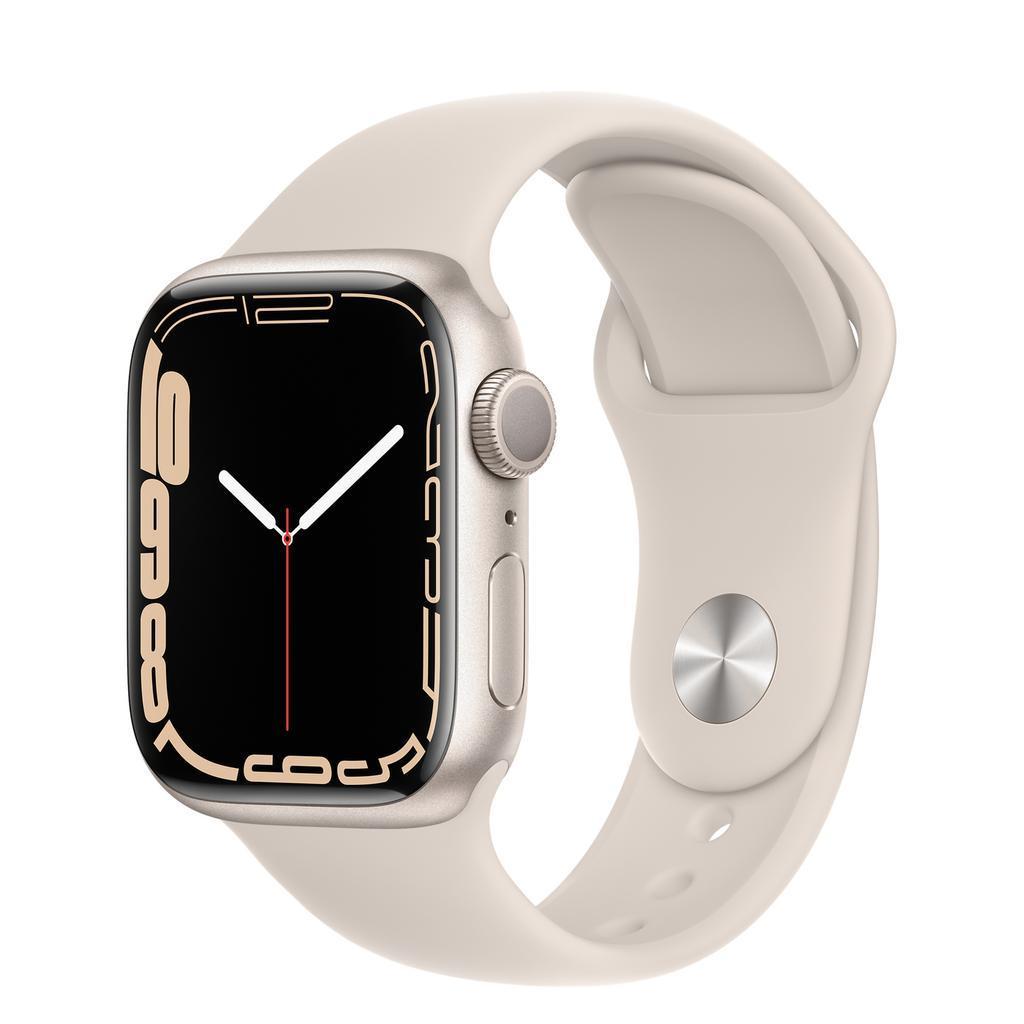 Apple Watch Series 7 (2021) GPS + Cellular 41 mm - Aluminium Lumière stellaire - Bracelet sport Lumière stellaire Reconditionné - Apple reconditionné disponible sur Backmarket