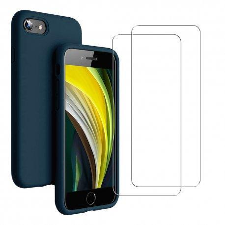 Coque iPhone SE(2020/2022)/iPhone 8/7 et 2 écrans de protection - Silicone - Bleu Reconditionné - N/A reconditionné disponible sur Backmarket