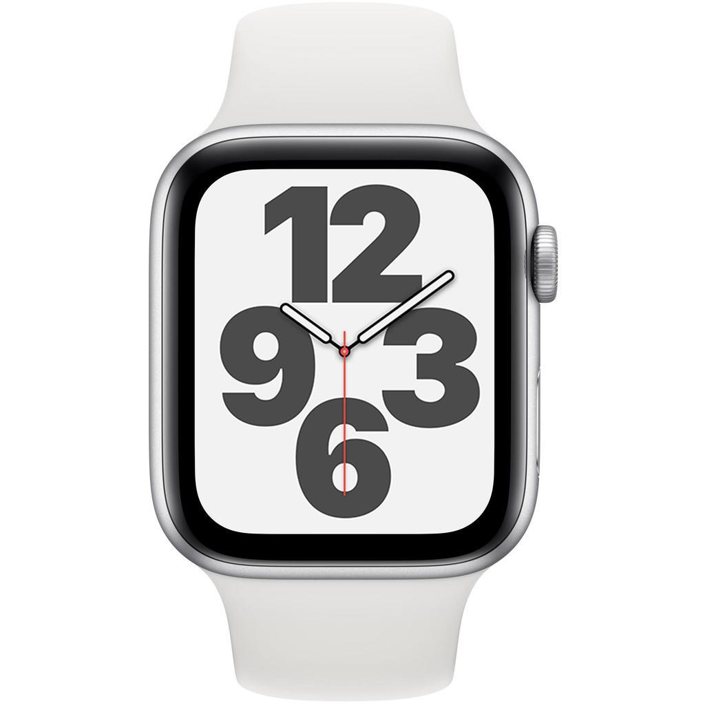 Apple Watch Series SE 1 (2020) GPS + Cellular 44 mm - Aluminium Argent - Bracelet sport Blanc Reconditionné - Apple reconditionné disponible sur Backmarket